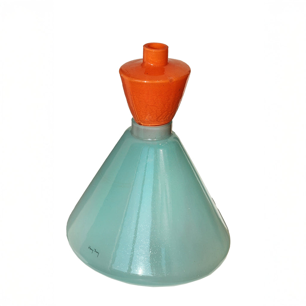 Glass Vase (Orange Buste - Blue Jupe)