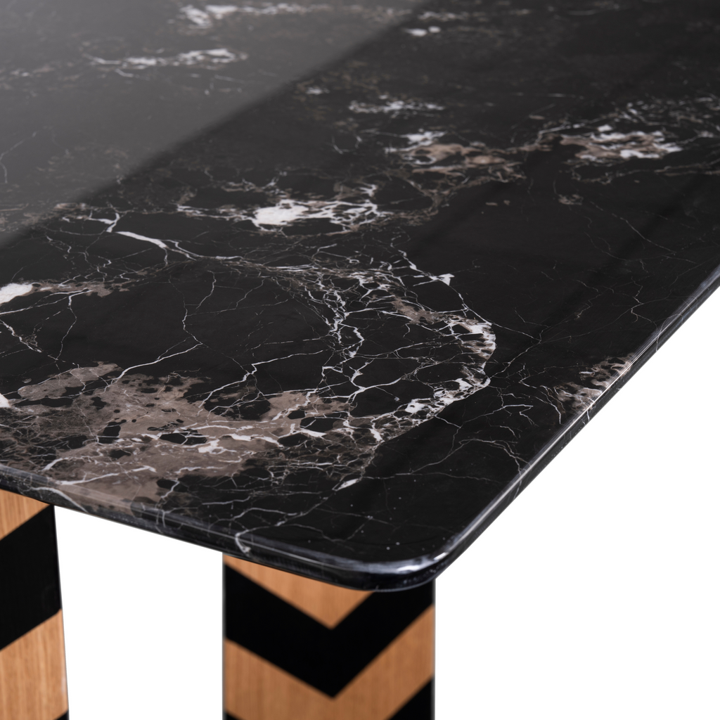 black dining table