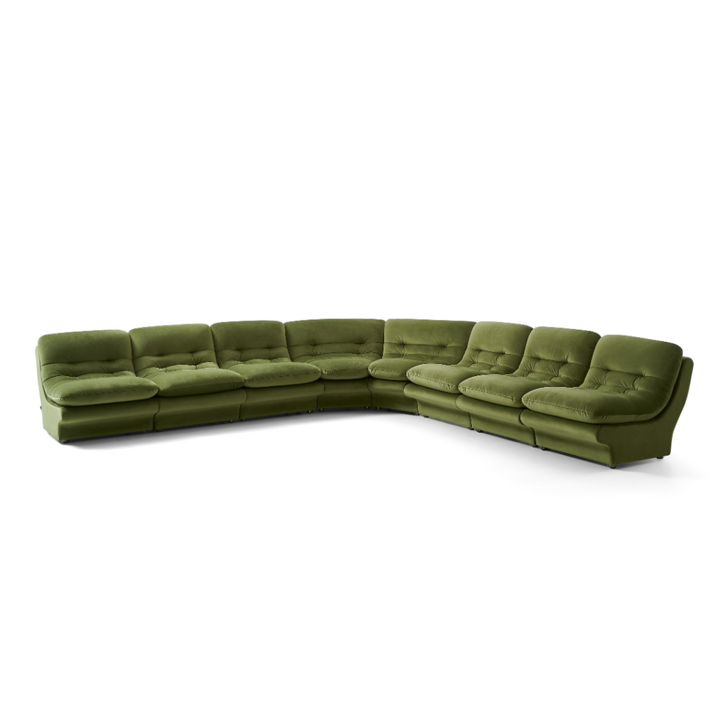 Otello green velvet sectional sofa