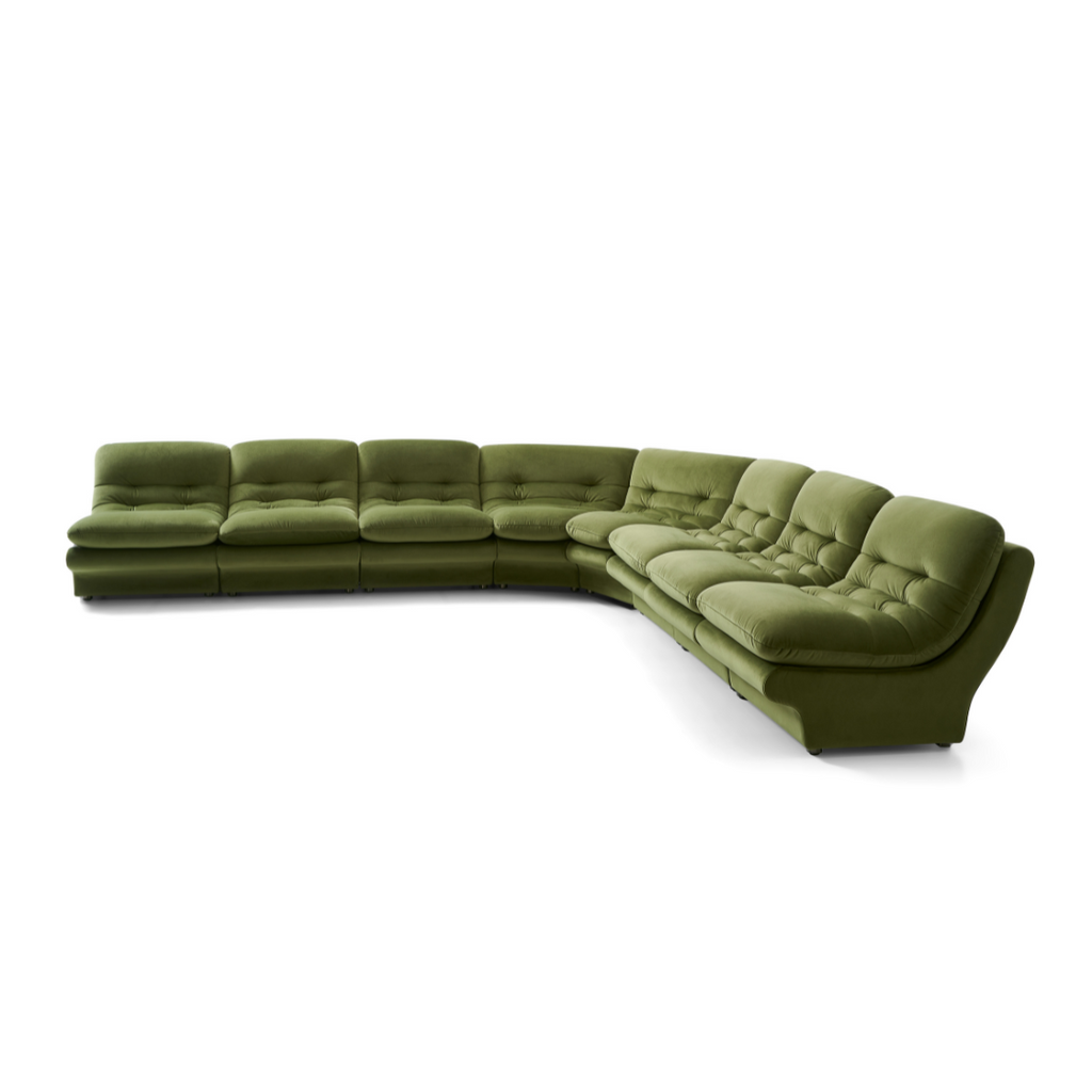 green velvet sectional sofa