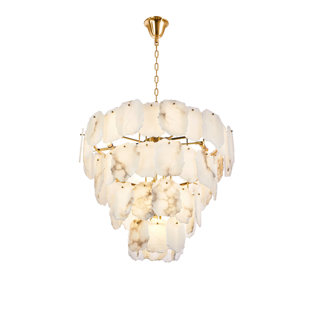 Alon Iron With natural marble Big Ceiling Lamp