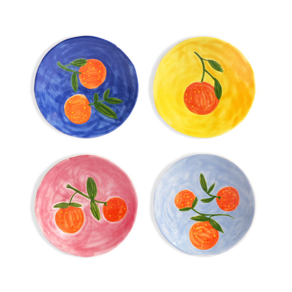 Orange Plates Full Colour Set Of 4