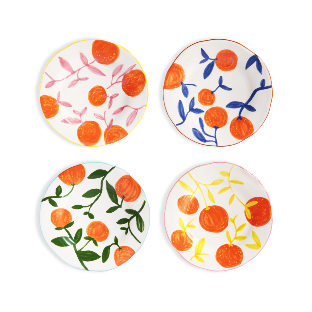 Orange Twig Plates Set Of 4